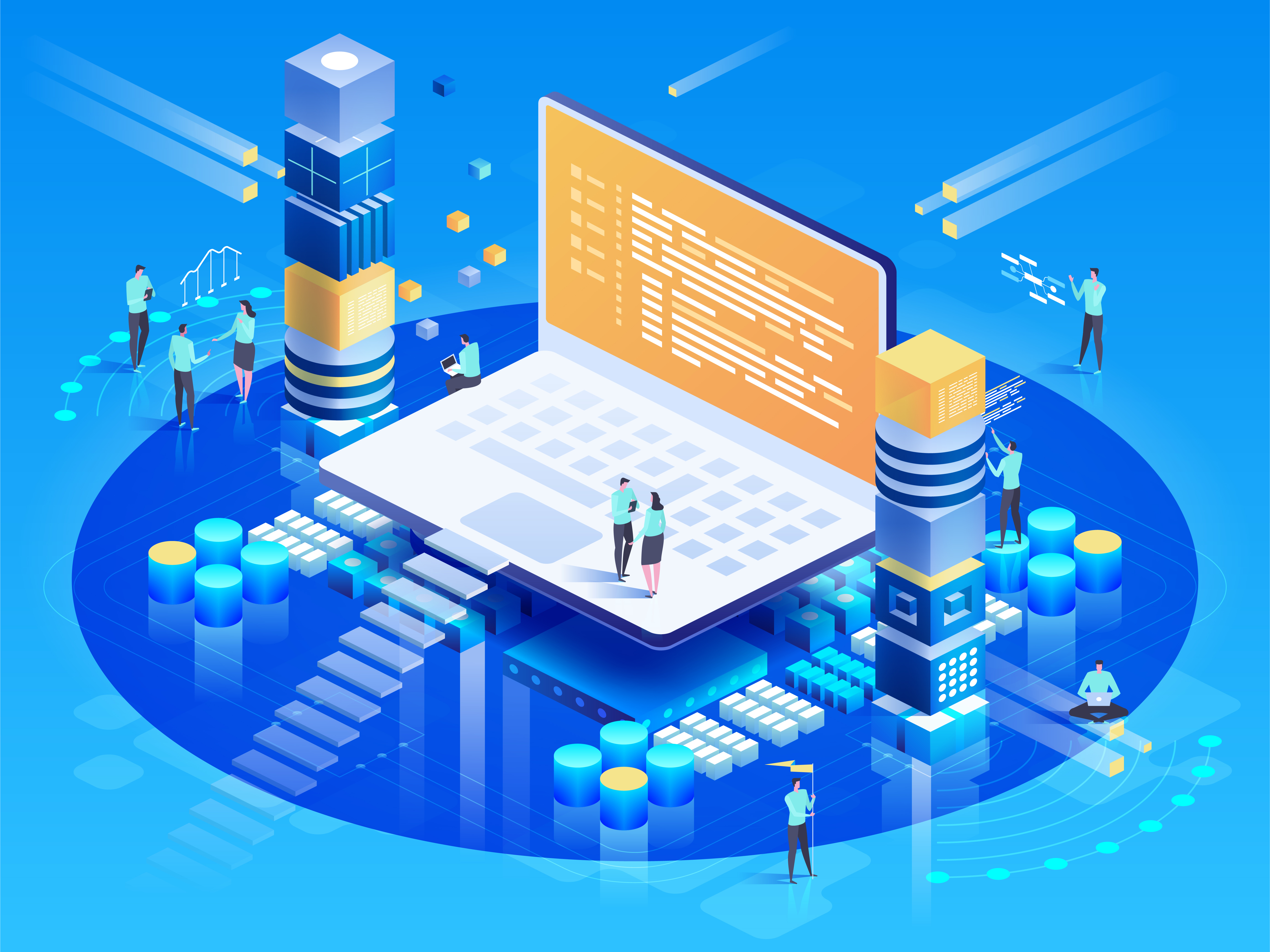 Software, web development, programming concept. People interacti Software, web development, programming concept. People interacti